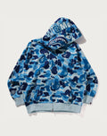 ABC CAMO POLYESTER RELAXED FIT SHARK FULL ZIP HOODIE MENS