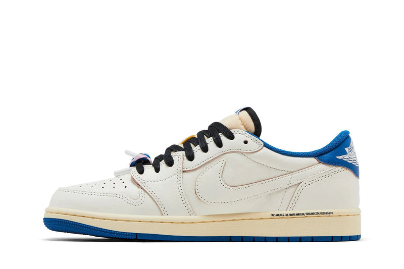 Fragment Design x Travis Scott x Air Jordan 1 Low OG SP 'Sail/Military Blue'