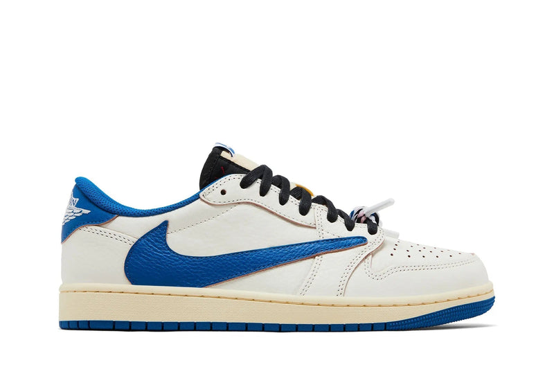 Fragment Design x Travis Scott x Air Jordan 1 Low OG SP 'Sail/Military Blue'