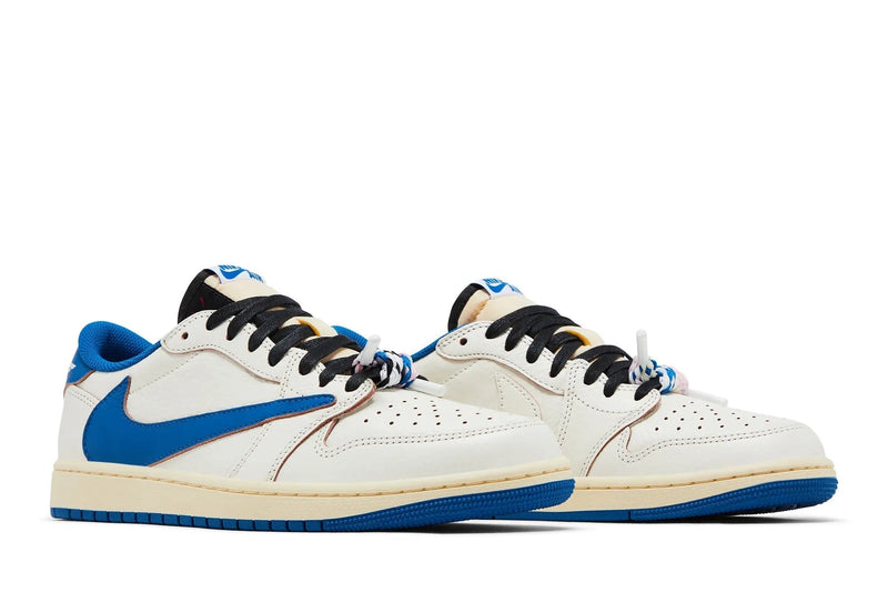 Fragment Design x Travis Scott x Air Jordan 1 Low OG SP 'Sail/Military Blue'