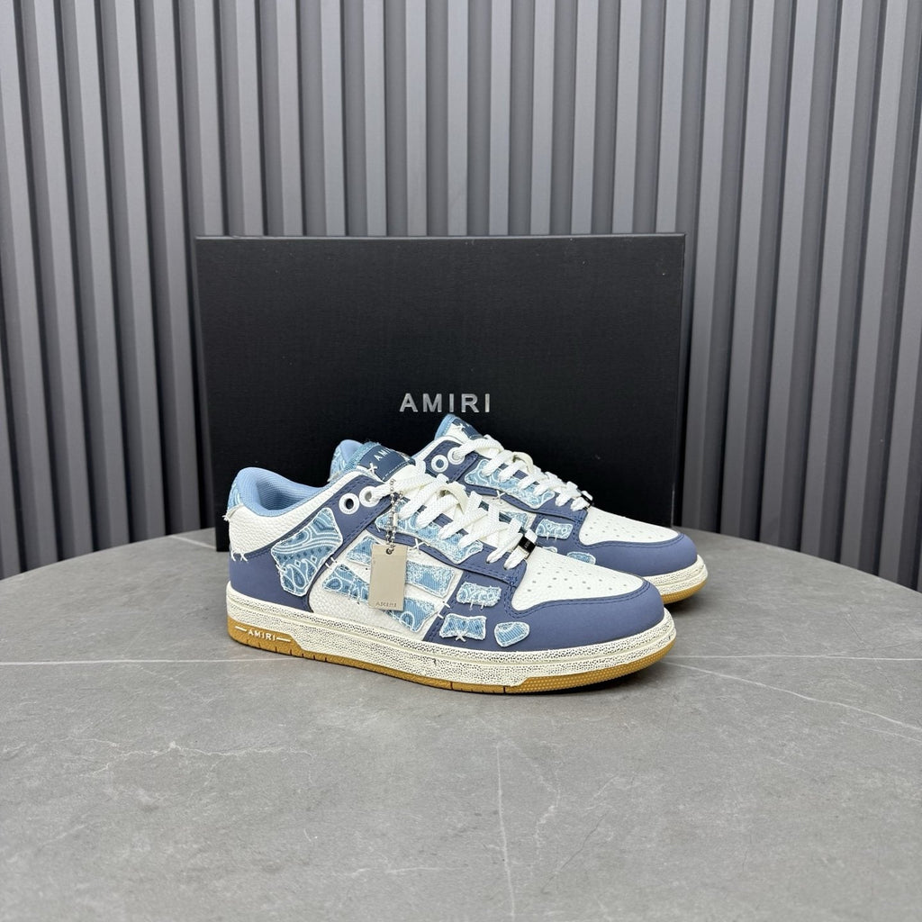 Amiri Light Blue Patchwork Sneakers