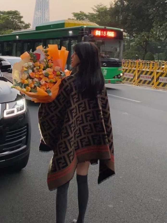 Fendi Fringed Geometric Shawl