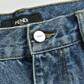 Fendi FD Letter Leather Patch Wide-Leg Denim Jeans